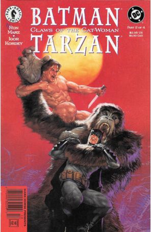 Batman/Tarzan: Claws Of The Cat-Woman 2 (Newsstand) published by Dark Horse with cover art by Dave Dorman