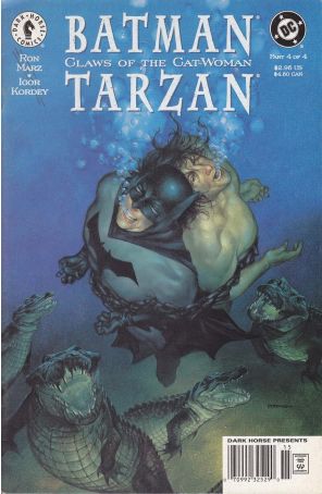 Batman/Tarzan: Claws Of The Cat-Woman 4 (Newsstand) published by Dark Horse with cover art by Dave Dorman