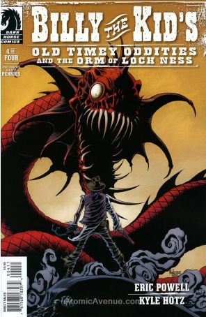 Billy the Kid's Old Timey Oddities and the Orm of Loch Ness 4 published by Dark Horse with cover art by Kyle Hotz