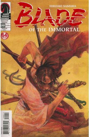 Blade of the Immortal 100 published by Dark Horse with cover art by Hiroaki Samura