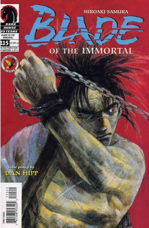 Blade of the Immortal 115 published by Dark Horse with cover art by Hiroaki Samura