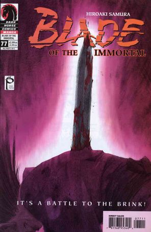 Blade of the Immortal 77 published by Dark Horse with cover art by Hiroaki Samura