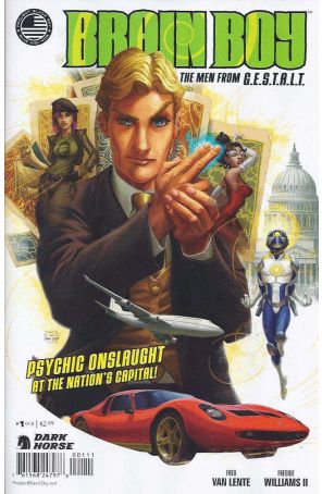 Brain Boy: The Men From G.E.S.T.A.L.T. 1 published by Dark Horse with cover art by Freddie E. Williams II