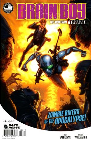 Brain Boy: The Men From G.E.S.T.A.L.T. 3 published by Dark Horse with cover art by Freddie E. Williams II