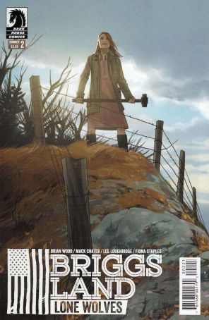 Briggs Land: Lone Wolves 2A published by Dark Horse with cover art by Fiona Staples