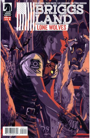 Briggs Land: Lone Wolves 2 published by Dark Horse with cover art by Matthew Woodson