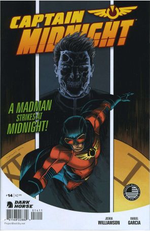 Captain Midnight (2nd Series) 14 published by Dark Horse with cover art by Declan Shalvey