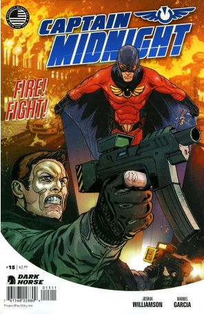 Captain Midnight (2nd Series) 15 published by Dark Horse with cover art by Victor Ibanez