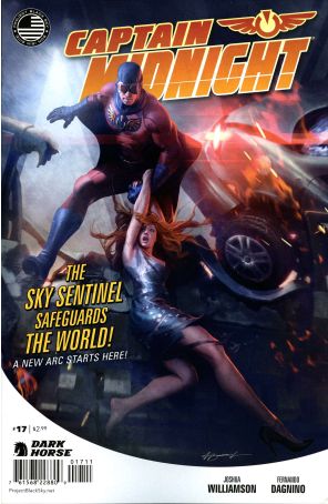 Captain Midnight (2nd Series) 17 published by Dark Horse with cover art by Javier Mena