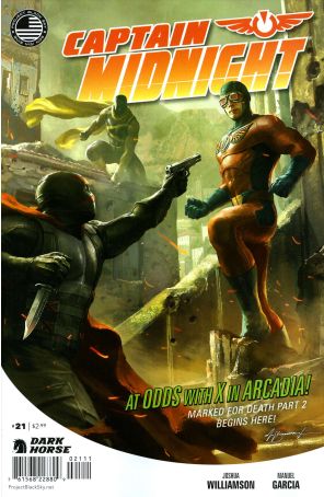 Captain Midnight (2nd Series) 21 published by Dark Horse with cover art by Michael Broussard