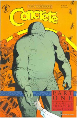 Concrete: Fragile Creature 1 published by Dark Horse with cover art by Paul Chadwick