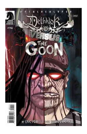Dethklok versus The Goon 1A published by Dark Horse with cover art by Jon Schnepp