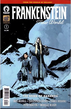 Frankenstein: New World-The Speed of Darkness 1 published by Dark Horse with cover art by Peter Bergting