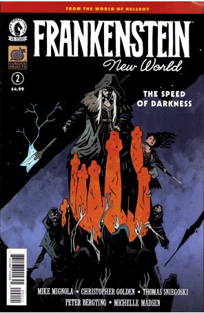 Frankenstein: New World-The Speed of Darkness 2 published by Dark Horse with cover art by Peter Bergting