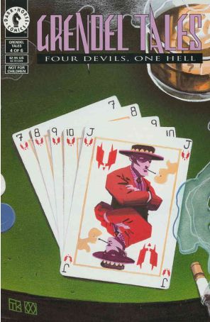 Grendel Tales: Four Devils, One Hell 4 published by Dark Horse with cover art by Teddy Kristiansen and Matt Wagner