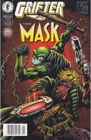 Grifter and the Mask 1 (Newsstand) published by Dark Horse with cover art by Kyle Hotz