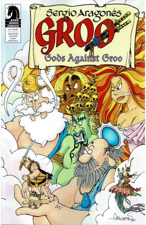 Groo: Gods Against Groo 3 published by Dark Horse with cover art by Sergio Aragones