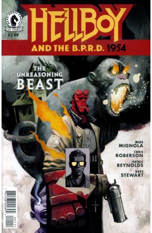 Hellboy and the B.P.R.D.: 1954-The Unreasoning Beast 1 published by Dark Horse with cover art by Mike Huddleston