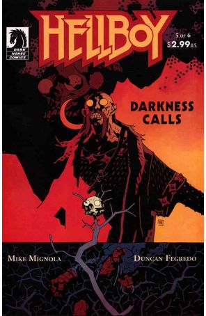 Hellboy: Darkness Calls 5 published by Dark Horse with cover art by Mike Mignola and Dave Stewart
