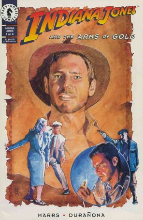 Indiana Jones and the Arms of Gold 1 published by Dark Horse with cover art by Russell Walks