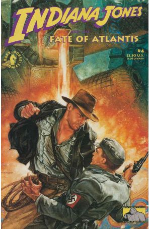 Indiana Jones and the Fate of Atlantis 4 published by Dark Horse with cover art by Dave Dorman
