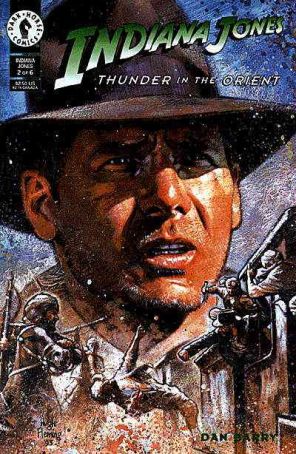 Indiana Jones: Thunder in the Orient 2 published by Dark Horse with cover art by Hugh Fleming