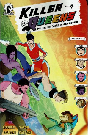 Killer Queens 4A published by Dark Horse with cover art by Claudia Balboni