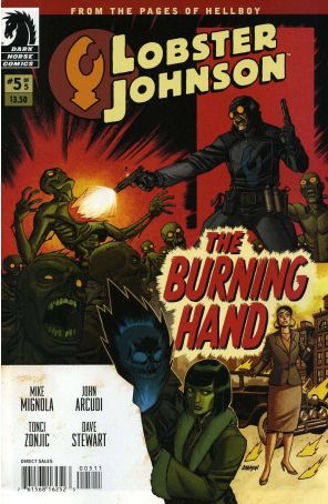 Lobster Johnson: The Burning Hand 5 published by Dark Horse with cover art by Dave Johnson