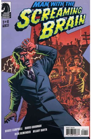 Man With the Screaming Brain 1A published by Dark Horse with cover art by Rick Remender