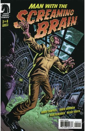 Man With the Screaming Brain 2A published by Dark Horse with cover art by Rick Remender