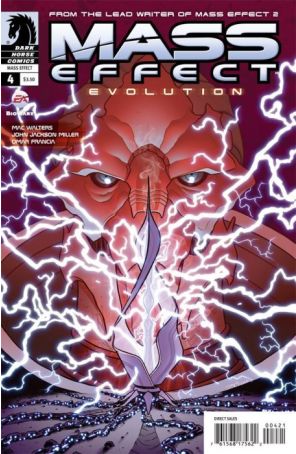 Mass Effect: Evolution 4A published by Dark Horse with cover art by Joe Quinones