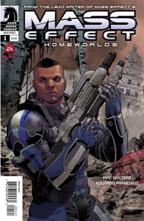 Mass Effect: Homeworlds 1A published by Dark Horse with cover art by Mike Hawthorne