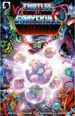 Masters of the Universe/Teenage Mutant Ninja Turtles: Turtles of Grayskull 3A published by Dark Horse with cover art by Freddie E. Williams II