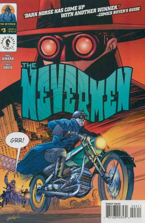 The Nevermen 3 published by Dark Horse with cover art by Guy Davis