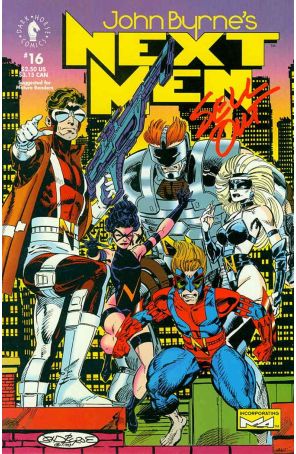 Next Men (John Byrne's) 16 published by Dark Horse with cover art by John Byrne