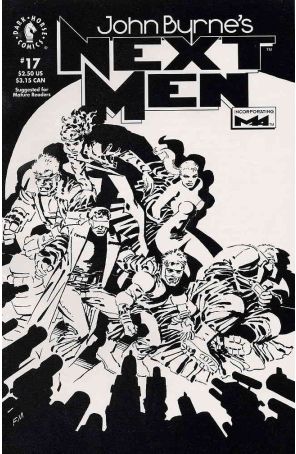 Next Men (John Byrne's) 17 published by Dark Horse with cover art by Frank Miller