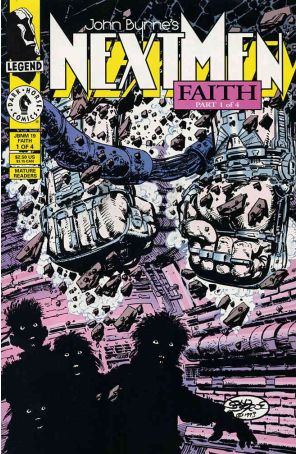 Next Men (John Byrne's) 19 published by Dark Horse with cover art by John Byrne