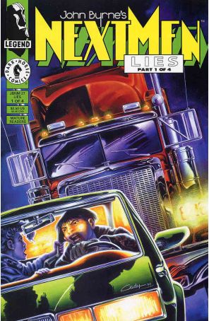 Next Men (John Byrne's) 27 published by Dark Horse with cover art by Gary Cody