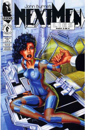 Next Men (John Byrne's) 28 published by Dark Horse with cover art by Gary Cody