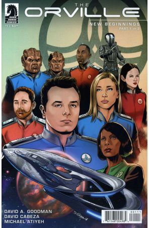 Orville: New Beginnings 1 published by Dark Horse with cover art by David Cabeza