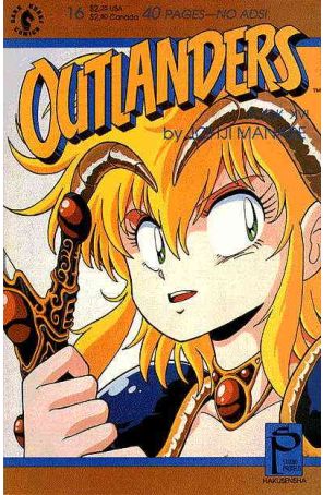 Outlanders 16 published by Dark Horse with cover art by Johji Manabe