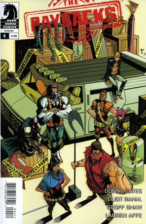 The Paybacks 4 published by Dark Horse with cover art by Geoff Shaw