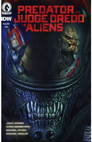 Predator vs. Judge Dredd vs. Aliens (2nd Series) 2 published by Dark Horse with cover art by Glenn Fabry