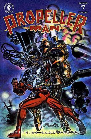 Propellerman 7 published by Dark Horse with cover art by Matthias Schultheiss