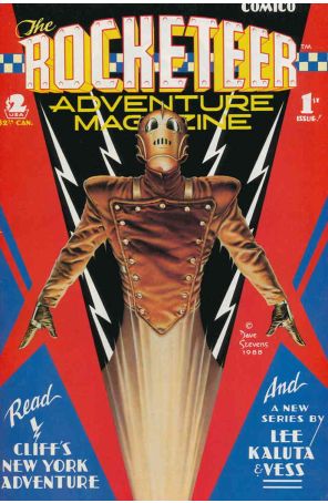 The Rocketeer Adventure Magazine 1 published by Comico with cover art by Dave Stevens
