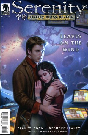 Serenity: Firefly Class 03-K64-Leaves on the Wind 1 published by Dark Horse with cover art by Dan Dos Santos