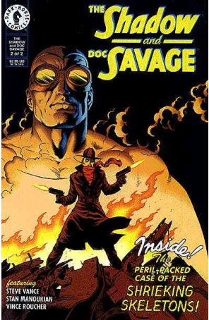 The Shadow and Doc Savage 2 published by Dark Horse with cover art by Stan Manouk, Vince Roucher, and Dave Stevens