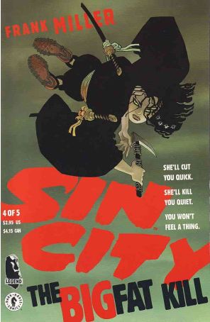 Sin City: The Big Fat Kill 4 published by Dark Horse with cover art by Frank Miller