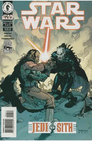 Star Wars: Jedi vs. Sith 6 published by Dark Horse with cover art by Andrew Robinson