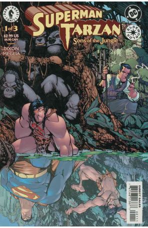 Superman/Tarzan: Sons of the Jungle 1 published by Dark Horse with cover art by Dan Jackson